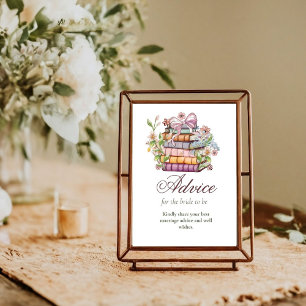 A New Chapter begins bridal shower Advices Sign