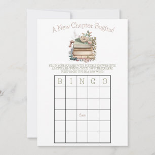 A New Chapter Begins! Bridal Shower BINGO game  Invitation