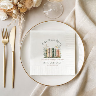 A New Chapter Begins! Bridal Shower Favour Napkin
