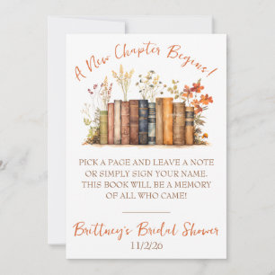 A New Chapter Begins Bridal Shower Guest Book Poem Invitation