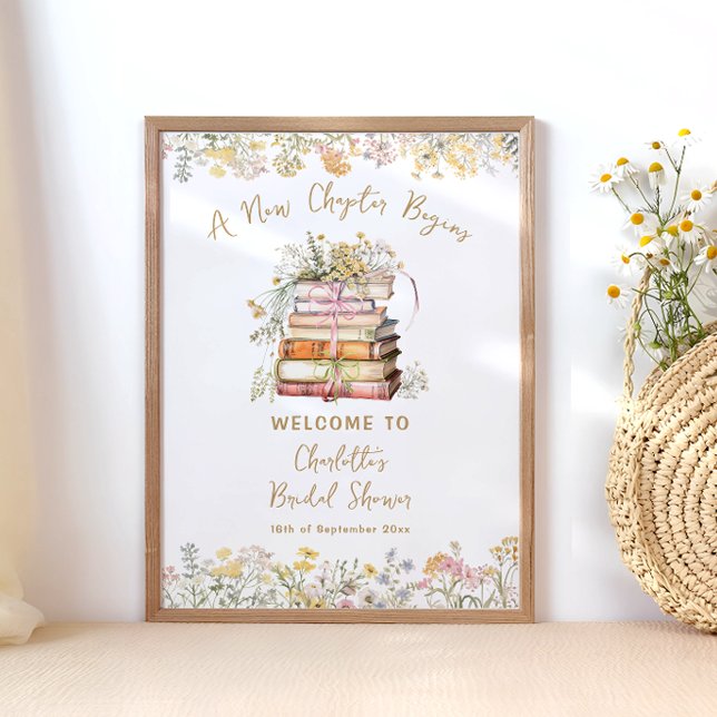 A New Chapter Begins Bridal Shower Welcome Poster (Creator Uploaded)