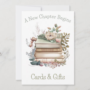 A New Chapter Begins Cards & Gifts Sign