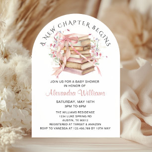 A New Chapter Begins Coquette Books Baby Shower Invitation