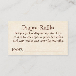 A New Chapter Begins - Diaper Raffle Enclosure Card