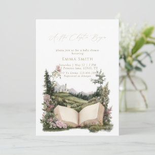 A new Chapter begins enchanted baby shower Invitation