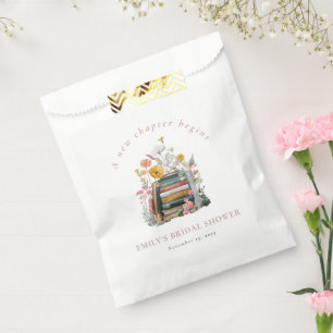 A New Chapter Begins Floral Books Bridal Shower Favour Bags