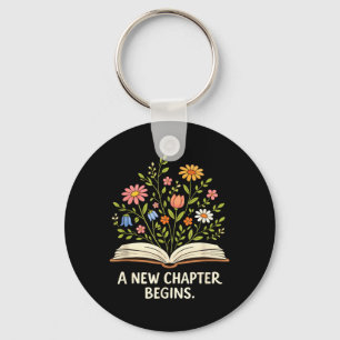A New Chapter Begins Inspiring Readers Library Key Ring