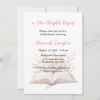 A New Chapter Begins Invitation, Bridal Shower Invitation