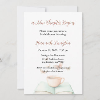 A New Chapter Begins Invitation, Bridal Shower Invitation