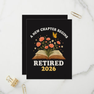 A New Chapter Begins Retired 2026 Invitation Postcard
