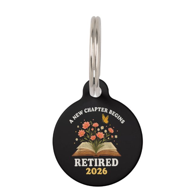 A New Chapter Begins Retired 2026 Pet Tag (Front)