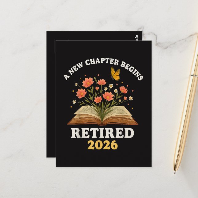 A New Chapter Begins Retired 2026 Postcard (Front/Back In Situ)