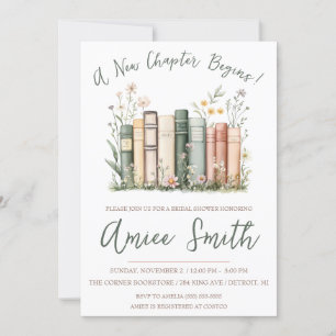 A New Chapter Begins! Spring Floral Bridal Shower Invitation