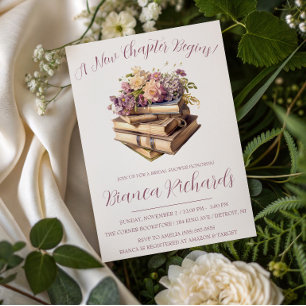 A New Chapter Begins! Spring Floral Bridal Shower Invitation