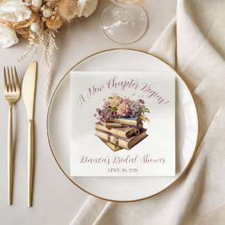 A New Chapter Begins! Spring Floral Bridal Shower Napkin
