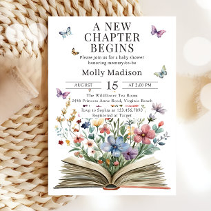 A New Chapter Begins Storybook Baby Shower Invitation