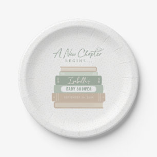 A New Chapter Begins Storybook Baby Shower Paper Plate