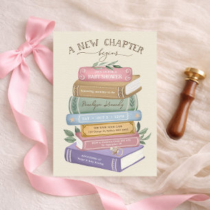 A New Chapter Begins: Storybook Girl Baby Shower Invitation