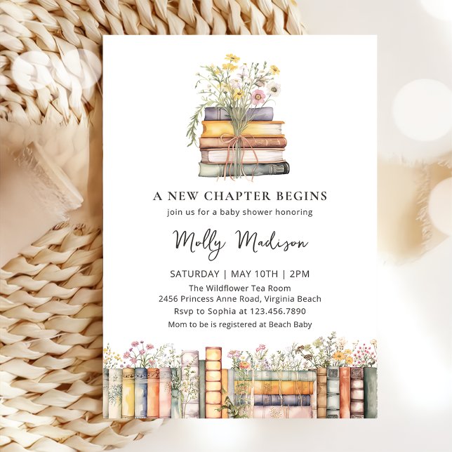 A New Chapter Begins Wildflower Baby Shower Invitation (Creator Uploaded)