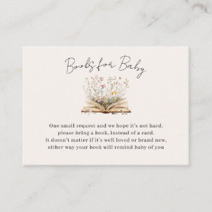 A New Chapter Begins Wildflower Book Baby Shower Enclosure Card