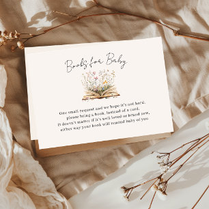 A New Chapter Begins Wildflower Book Baby Shower Enclosure Card