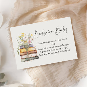 A New Chapter Begins Wildflower Book Baby Shower Enclosure Card