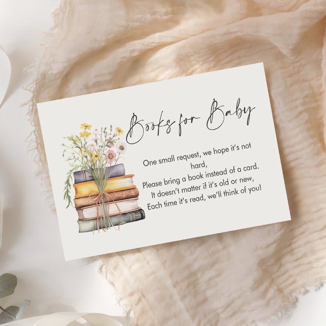 A New Chapter Begins Wildflower Book Baby Shower Enclosure Card (Creator Uploaded)