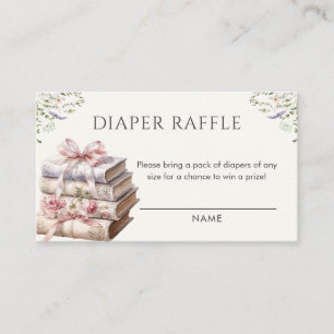 A New Chapter Begins Wildflower Book Diaper raffle Enclosure Card
