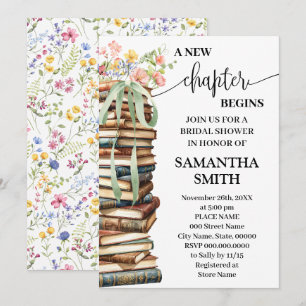 A New Chapter Begins Wildflowers Bridal Shower Invitation