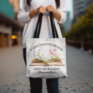A New Chapter Begins with Wildflowers Retirement Tote Bag