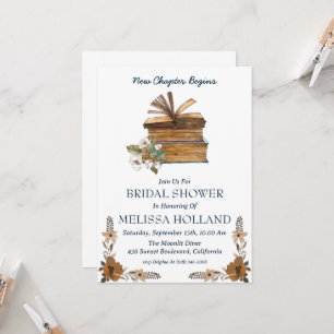 a new chapter book bridal shower invitations