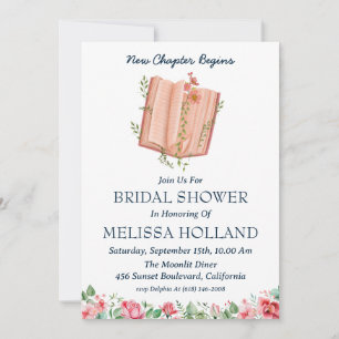 a new chapter book bridal shower invitations