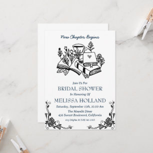 a new chapter book bridal shower invitations