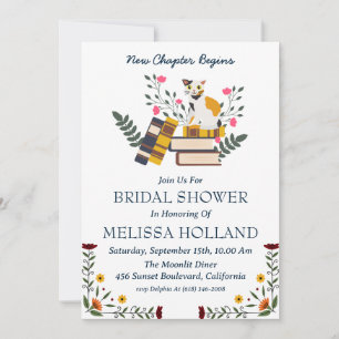a new chapter book bridal shower invitations