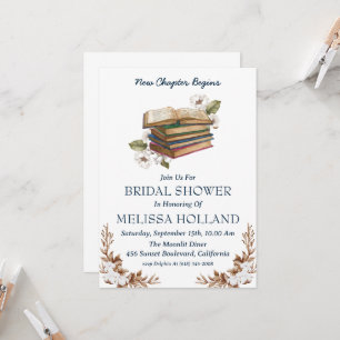 a new chapter book bridal shower invitations
