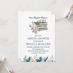 a new chapter book bridal shower invitations
