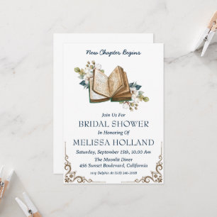 a new chapter book bridal shower invitations