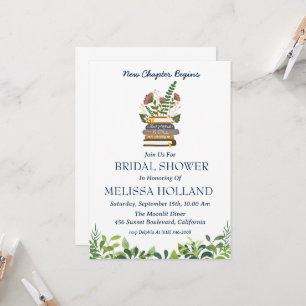 a new chapter book bridal shower invitations