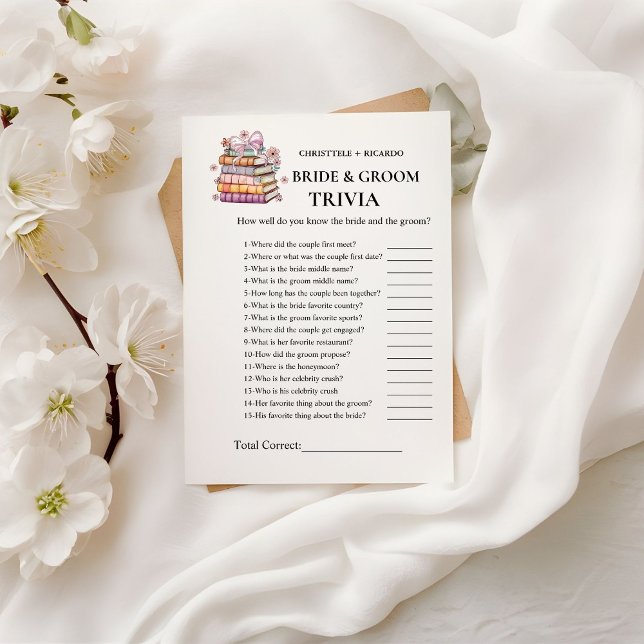 A new Chapter Book bride & Groom Trivia Game Card (Creator Uploaded)