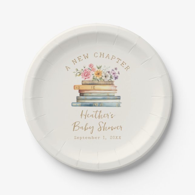 A New Chapter Books Baby Shower Paper Plate (Front)