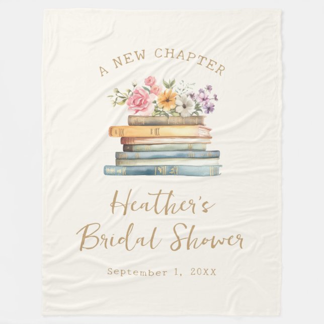 A New Chapter Books Bridal Shower Fleece Blanket (Front)
