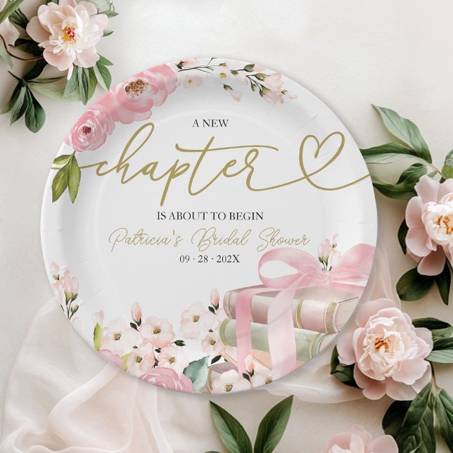 A New Chapter Books Bridal Shower Paper Plate (Creator Uploaded)