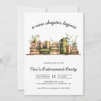 A New Chapter Books Retirement Party Invitation