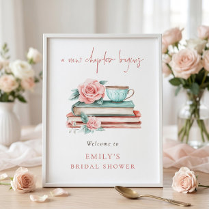 A New Chapter Books Welcome To Bridal Shower Poster