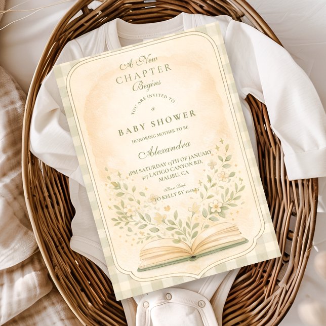 A New Chapter Botanical Baby Shower Invitation (Creator Uploaded)