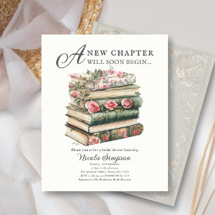A New Chapter Bridal Shower Budget Invitation
