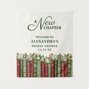 A New Chapter Christmas Book Themed Bridal Shower Tapestry