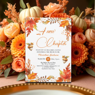A new Chapter Fall Boho Floral Bridal Shower Invitation