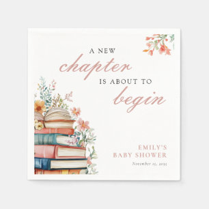 A New Chapter Floral Baby Shower Napkin
