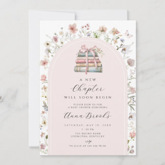 a new chapter girl Baby Shower Invitation